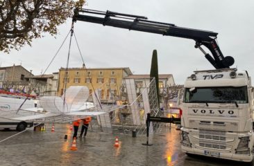 Transport des décorations de Noël